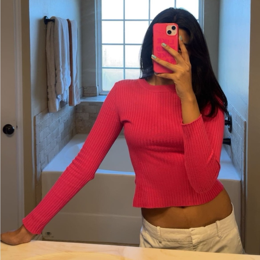 Pink long sleeve top